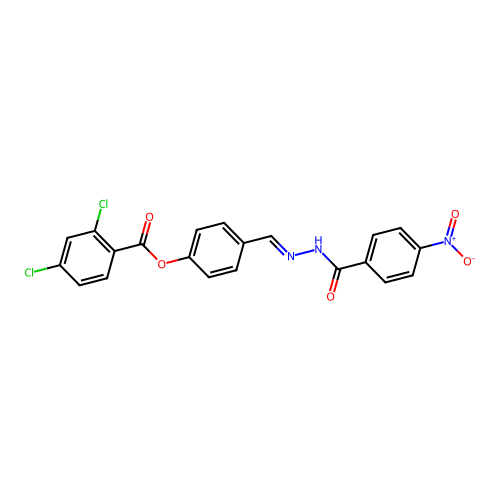[4-[[(4-Nitrobenzoyl)hydrazinylidene]methyl]phenyl] 2,4-dichlorobenzoate structure