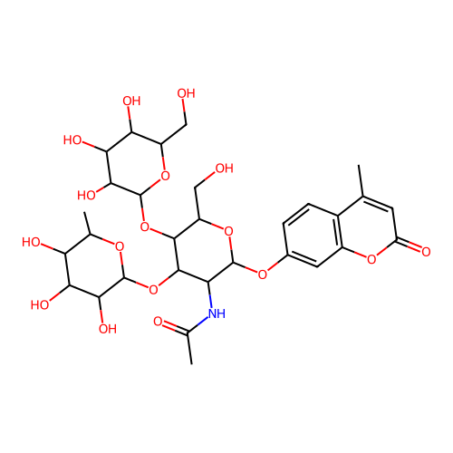4-Methylumbelliferyl lewis X trisaccharide structure