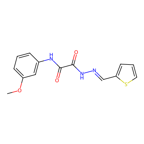 N-(3-Methoxyphenyl)-2-oxo-2-(2-(2-thienylmethylene)hydrazino)acetamide structure