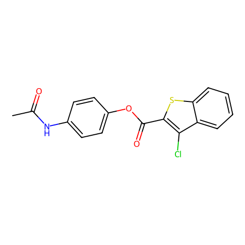 4-(Acetylamino)phenyl 3-chloro-1-benzothiophene-2-carboxylate structure