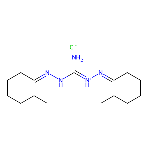 Carbonimidic dihydrazide, bis(2-methylcyclohexylidene)-, monohydrochloride structure