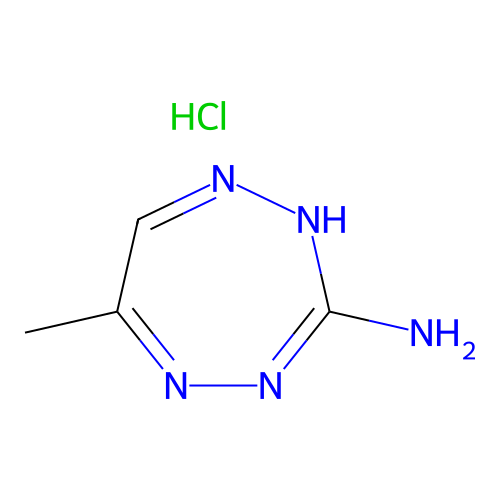 3H-1,2,4,5-Tetrazepin-3-imine, 2,4-dihydro-6-methyl-, monohydrochloride structure