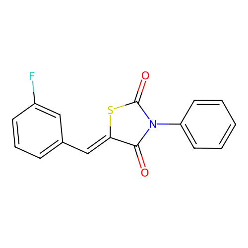 (Z)-5-(3-fluorobenzylidene)-3-phenylthiazolidine-2,4-dione structure