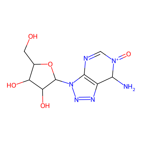 2-(7-amino-6-oxo-7H-triazolo[4,5-d]pyrimidin-6-ium-3-yl)-5-(hydroxymethyl)oxolane-3,4-diol structure