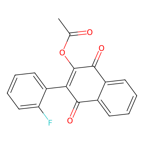3-(2-Fluorophenyl)-1,4-dioxo-1,4-dihydronaphthalen-2-yl acetate structure