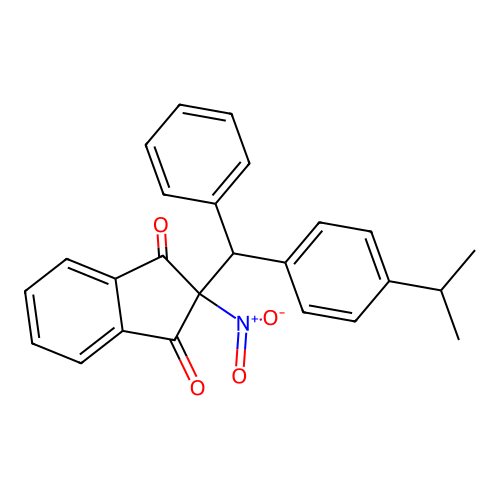 2-((4-Isopropyl-phenyl)-phenyl-methyl)-2-nitro-indan-1,3-dione structure