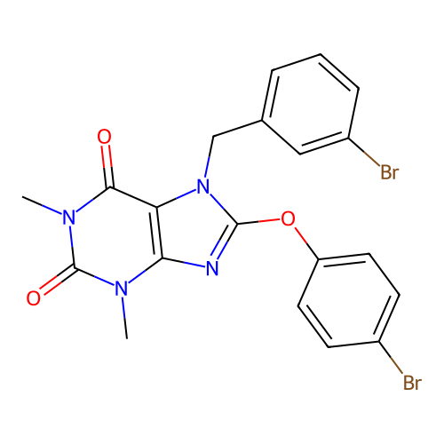 7-(3-bromobenzyl)-8-(4-bromophenoxy)-1,3-dimethyl-1H-purine-2,6(3H,7H)-dione structure