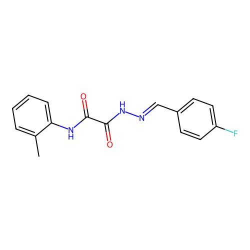 N'-[(E)-(4-fluorophenyl)methylideneamino]-N-(2-methylphenyl)oxamide structure