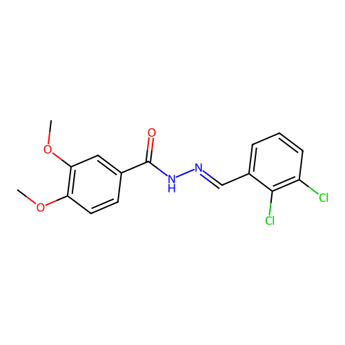 N-[(2,3-dichlorophenyl)methylideneamino]-3,4-dimethoxybenzamide structure