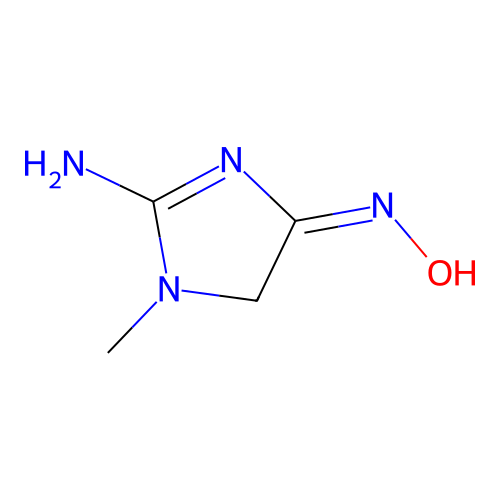4H-Imidazol-4-one, 2-amino-1,5-dihydro-1-methyl-, oxime structure