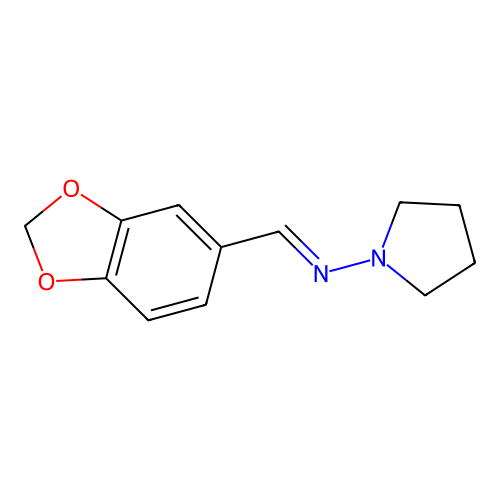 1-(1,3-benzodioxol-5-yl)-N-pyrrolidin-1-ylmethanimine structure