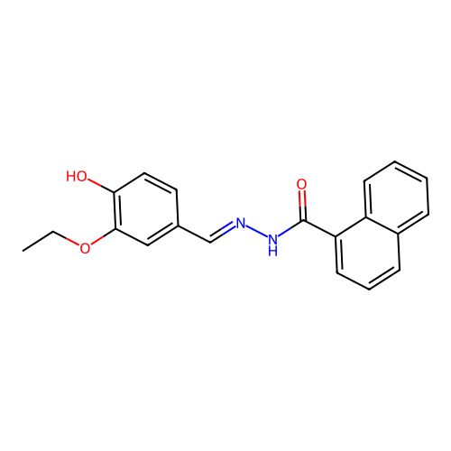 N-[(3-ethoxy-4-hydroxyphenyl)methylideneamino]naphthalene-1-carboxamide structure