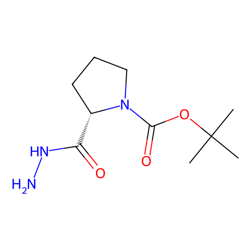 tert-Butyl (2S)-2-(hydrazinecarbonyl)pyrrolidine-1-carboxylate structure