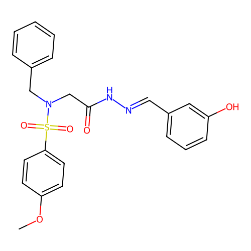 (E)-N-benzyl-N-(2-(2-(3-hydroxybenzylidene)hydrazinyl)-2-oxoethyl)-4-methoxybenzenesulfonamide structure