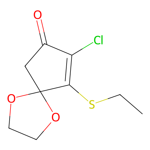 8-Chloro-9-(ethylsulfanyl)-1,4-dioxaspiro[4.4]non-8-EN-7-one structure