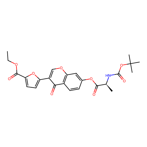 (S)-ethyl 5-(7-((2-((tert-butoxycarbonyl)amino)propanoyl)oxy)-4-oxo-4H-chromen-3-yl)furan-2-carboxylate structure