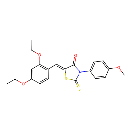 (5Z)-5-(2,4-diethoxybenzylidene)-3-(4-methoxyphenyl)-2-thioxo-1,3-thiazolidin-4-one structure