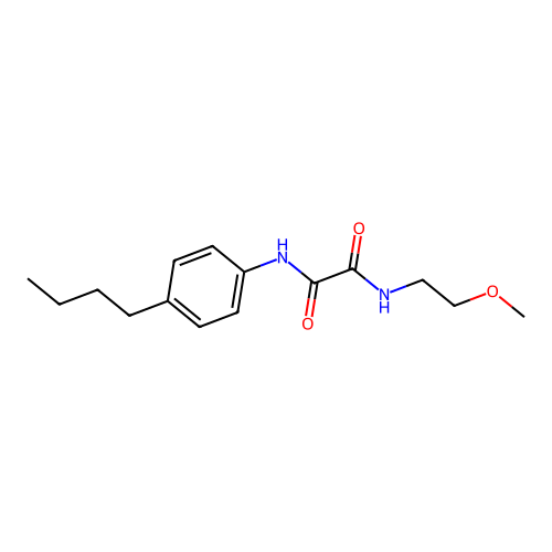 N-(4-butylphenyl)-N'-(2-methoxyethyl)ethanediamide structure