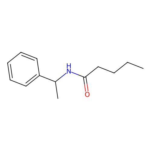 N-(1-phenylethyl)pentanamide structure