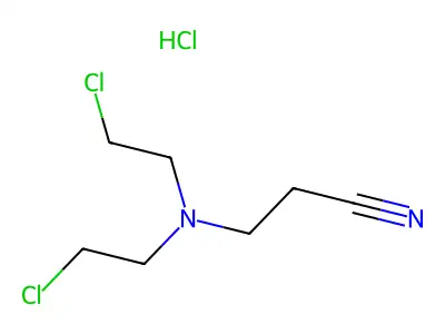 Propionitrile, 3-(bis(2-chloroethyl)amino)-, monohydrochloride structure