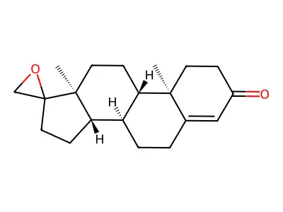 Spiro-17-oxiranyl-delta(4)-androsten-3-one structure