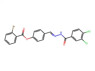[4-[[(3,4-Dichlorobenzoyl)hydrazinylidene]methyl]phenyl] 2-bromobenzoate structure