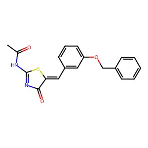 N-[(5Z)-4-oxo-5-[(3-phenylmethoxyphenyl)methylidene]-1,3-thiazol-2-yl]acetamide structure