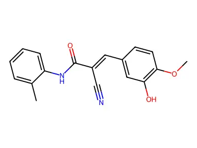 (E)-2-cyano-3-(3-hydroxy-4-methoxyphenyl)-N-(2-methylphenyl)prop-2-enamide structure