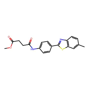 Methyl 4-[4-(6-methyl-1,3-benzothiazol-2-yl)anilino]-4-oxobutanoate structure