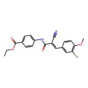 Ethyl 4-[3-(3-bromo-4-methoxyphenyl)-2-cyanoprop-2-enamido]benzoate structure
