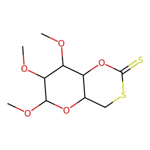 6,7,8-Trimethoxy-4,4a,6,7,8,8a-hexahydropyrano[2,3-e][1,3]oxathiine-2-thione structure