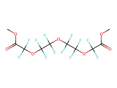 Dimethyl perfluoro-3,6,9-trioxaundecane-1,11-dioate structure