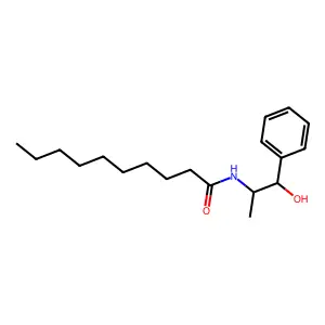 N-(1-hydroxy-1-phenylpropan-2-yl)decanamide structure