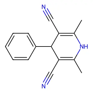 2,6-Dimethyl-4-phenyl-1,4-dihydropyridine-3,5-dicarbonitrile structure