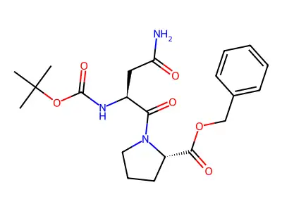 t-Butyloxycarbonyl-asparaginylproline benzyl ester structure