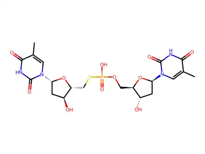 Thymidylyl(3'-5')-5'-thio-5'-deoxythymidine structure