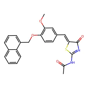 N-[(5Z)-5-[[3-methoxy-4-(naphthalen-1-ylmethoxy)phenyl]methylidene]-4-oxo-1,3-thiazol-2-yl]acetamide structure