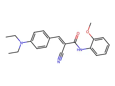 (E)-2-cyano-3-[4-(diethylamino)phenyl]-N-(2-methoxyphenyl)prop-2-enamide structure