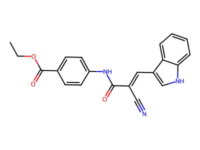 ethyl 4-[[(E)-2-cyano-3-(1H-indol-3-yl)prop-2-enoyl]amino]benzoate structure