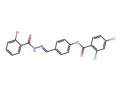 [4-[[(2-Bromobenzoyl)hydrazinylidene]methyl]phenyl] 2,4-dichlorobenzoate structure