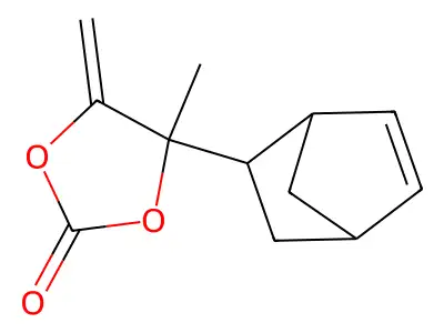 4-Bicyclo[2.2.1]hept-5-en-2-yl-4-methyl-5-methylene-1,3-dioxolan-2-one structure