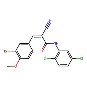 (E)-3-(3-bromo-4-methoxyphenyl)-2-cyano-N-(2,5-dichlorophenyl)prop-2-enamide structure