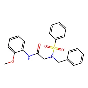 2-[benzenesulfonyl(benzyl)amino]-N-(2-methoxyphenyl)acetamide structure