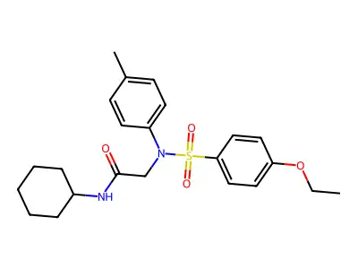 N-cyclohexyl-2-(N-(4-ethoxyphenyl)sulfonyl-4-methylanilino)acetamide structure