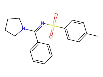 4-methyl-N-[phenyl(pyrrolidin-1-yl)methylidene]benzenesulfonamide structure