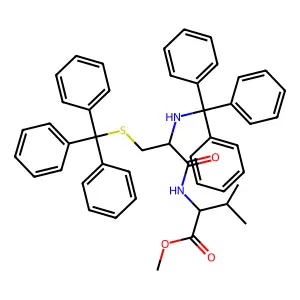 Methyl 3-methyl-2-[[2-(tritylamino)-3-tritylsulfanylpropanoyl]amino]butanoate structure