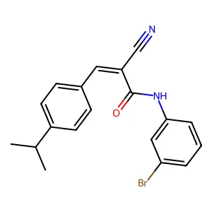 (E)-N-(3-bromophenyl)-2-cyano-3-(4-isopropylphenyl)acrylamide structure