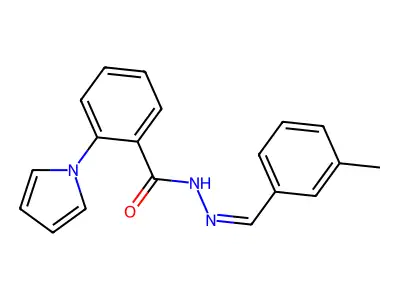 N-[(3-methylphenyl)methylideneamino]-2-pyrrol-1-ylbenzamide structure