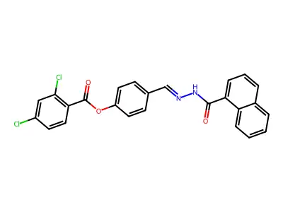 [4-[(Naphthalene-1-carbonylhydrazinylidene)methyl]phenyl] 2,4-dichlorobenzoate structure