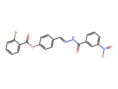 [4-[[(3-Nitrobenzoyl)hydrazinylidene]methyl]phenyl] 2-bromobenzoate structure